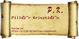 Pillár Krisztián névjegykártya